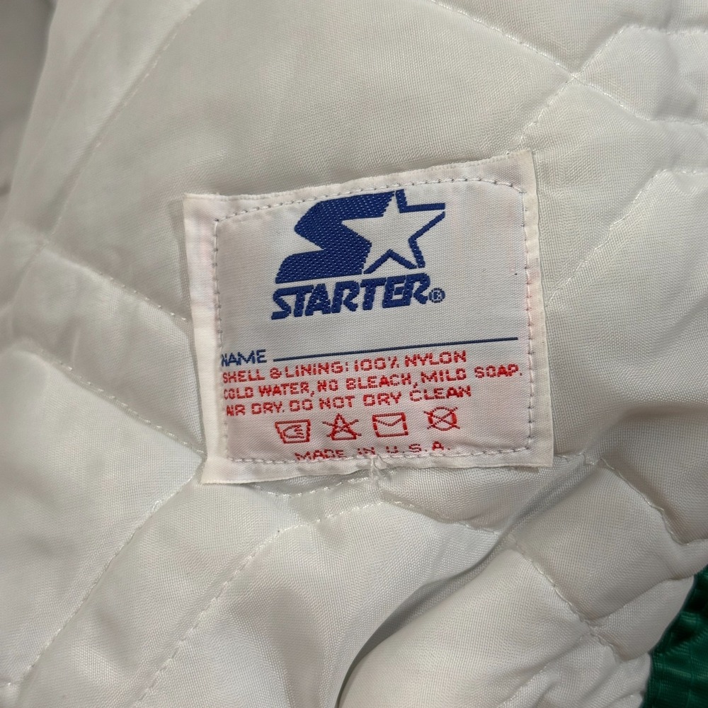 Vintage 80s 90s Starter Boston Celtics Satin Jacket NBA Shamrock Green USA Large - Picture 7 of 9